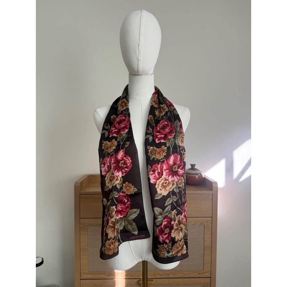 Jones New York Floral Silk Scarf‎ | 52"L 10"W Rectangle